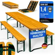 Casaria® Bierzeltgarnitur 220cm klappbar 10 Personen hohe Belastbarkeit massives Holz Casaria® Bierzeltgarnitur 220cm klappbar 10 Personen hohe Belastbarkeit massives Holz