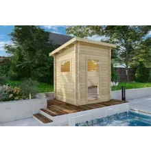 Kleine Außensauna “Finn 2” 2x2m | Kompakte Gartensauna mit Vorraum | Außensauna im Holzhaus für den Garten | Saunahaus Kleine Außensauna “Finn 2” 2x2m | Kompakte Gartensauna mit Vorraum | Außensauna im Holzhaus für den Garten | Saunahaus