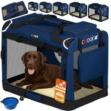 Cadoca® Hundebox faltbar XXL 90x60x66cm Blau Cadoca® Hundebox faltbar XXL 90x60x66cm Blau