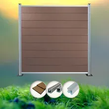 Woodstore24 WoodoZaun - WPC Sichtschutzzaun - Braun - 185 cm x 180 cm - Gartenzaun Komplettset - inkl. Pfosten Silber Eloxiert - 3x Zaun & 4x Pfosten Woodstore24 WoodoZaun - WPC Sichtschutzzaun - Braun - 185 cm x 180 cm - Gartenzaun Komplettset - inkl. Pfosten Silber Eloxiert - 3x Zaun & 4x Pfosten