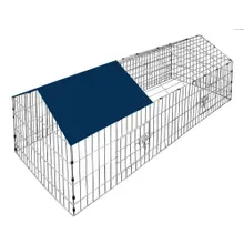 Kaninchen-Freilaufgehege Blau 180x75x75cm Sonnenschutz Kaninchen-Freilaufgehege Blau 180x75x75cm Sonnenschutz