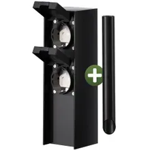 monzana® Gartensteckdose Schwarz 2er-Stecker 23x7x7cm monzana® Gartensteckdose Schwarz 2er-Stecker 23x7x7cm
