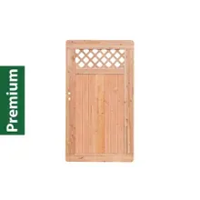 Premium Douglasie Gartentür, Sichtschutzzaun Holz, 100 cm (B) x 178,5 cm (H), Senkrechtfüllung mit Gitter in Rautenform - natur Premium Douglasie Gartentür, Sichtschutzzaun Holz, 100 cm (B) x 178,5 cm (H), Senkrechtfüllung mit Gitter in Rautenform - natur