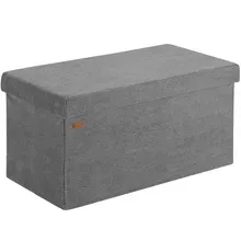 Casaria® Sitzbank Anthrazit Cord 76x38x38cm MDF faltbar Casaria® Sitzbank Anthrazit Cord 76x38x38cm MDF faltbar