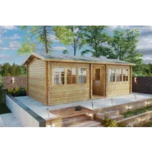 2-Räumen Holzhaus mit Toilette “Granada” 7x4m 2-Räumen Holzhaus mit Toilette “Granada” 7x4m