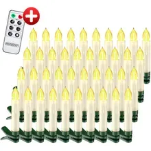 Kabellose Weihnachtsbaumkerzen LED 40er-Set Warmweiß mit Timer & Fernbedienung Kabellose Weihnachtsbaumkerzen LED 40er-Set Warmweiß mit Timer & Fernbedienung