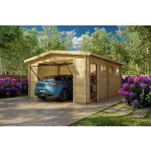 Große Fertiggarage mit Schwingtor “Deluxe B” 4x5m | Garage mit Schwingtor aus Holz | Holzgarage als Bausatz | Fertiggarage kaufen Große Fertiggarage mit Schwingtor “Deluxe B” 4x5m | Garage mit Schwingtor aus Holz | Holzgarage als Bausatz | Fertiggarage kaufen