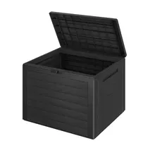 Gartenbox Lille 190L Anthrazit in Holzoptik wetterfest abschließbar Gartenbox Lille 190L Anthrazit in Holzoptik wetterfest abschließbar