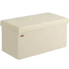 Casaria® Sitzbank Beige Cord 76x38x38cm MDF faltbar Casaria® Sitzbank Beige Cord 76x38x38cm MDF faltbar