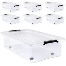 Deuba® Aufbewahrungsbox 6er-Set Transparent 60x40x17cm 30L stapelbar Deuba® Aufbewahrungsbox 6er-Set Transparent 60x40x17cm 30L stapelbar