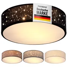 monzana® Deckenlampe Schwarz Stoff Ø38cm Sternenhimmel monzana® Deckenlampe Schwarz Stoff Ø38cm Sternenhimmel