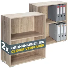 Bücherregal Vela 2er-Set Eiche 2 Fächer Bücherregal Vela 2er-Set Eiche 2 Fächer