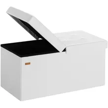 Sitzbank Weiß 76x38x38cm mit Stauraum faltbar Sitzbank Weiß 76x38x38cm mit Stauraum faltbar