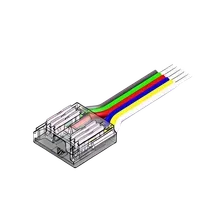 LED Anschlussverbinder – 6-polig, 12 mm, mit 15 cm Kabel, lötfrei für RGBCCT COB LED Streifen LED Anschlussverbinder – 6-polig, 12 mm, mit 15 cm Kabel, lötfrei für RGBCCT COB LED Streifen
