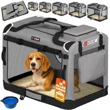 Cadoca® Hundebox faltbar L 70x52x50cm Grau Cadoca® Hundebox faltbar L 70x52x50cm Grau