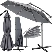 LED Solar Ampelschirm Haiti Anthrazit Ø307cm mit UV-Schutz 80+ & Schutzhülle LED Solar Ampelschirm Haiti Anthrazit Ø307cm mit UV-Schutz 80+ & Schutzhülle