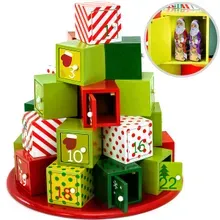 Adventskalender Geschenkpyramide Holz rund Adventskalender Geschenkpyramide Holz rund
