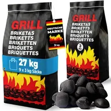 Markenartikel Holzkohlebriketts 9er-Set je 3kg Markenartikel Holzkohlebriketts 9er-Set je 3kg