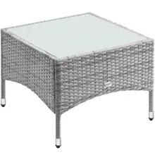 Casaria® Polyrattan Beistelltisch Grau 58x58x42cm Casaria® Polyrattan Beistelltisch Grau 58x58x42cm