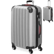 monzana® Hartschalenkoffer L Rollen 360º Reisekoffer 62L Silber ABS monzana® Hartschalenkoffer L Rollen 360º Reisekoffer 62L Silber ABS