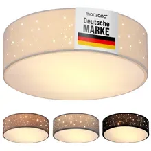 monzana® Deckenlampe Weiß Stoff Ø38cm Sternenhimmel monzana® Deckenlampe Weiß Stoff Ø38cm Sternenhimmel