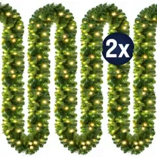 Weihnachtsgirlande 5m 2er-Set In-/Outdoor Weihnachtsgirlande 5m 2er-Set In-/Outdoor
