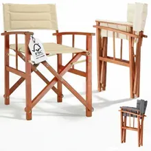 Regiestuhl Premium Creme FSC®-zertifiziertes Eukalyptusholz Gepolstert bis 160kg Regiestuhl Premium Creme FSC®-zertifiziertes Eukalyptusholz Gepolstert bis 160kg