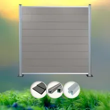 Woodstore24 WoodoZaun - WPC Sichtschutzzaun - Grau - 185 cm x 180 cm - Gartenzaun Komplettset - inkl. Pfosten Silber Eloxiert - 2x Zaun & 3x Pfosten Woodstore24 WoodoZaun - WPC Sichtschutzzaun - Grau - 185 cm x 180 cm - Gartenzaun Komplettset - inkl. Pfosten Silber Eloxiert - 2x Zaun & 3x Pfosten