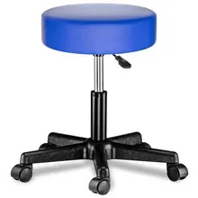 Casaria® Rollhocker Kunstleder Blau 360° drehbar Casaria® Rollhocker Kunstleder Blau 360° drehbar