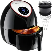 monzana® Heißluftfritteuse 9in1 Schwarz 1850W mit 9-tlg Zubehör monzana® Heißluftfritteuse 9in1 Schwarz 1850W mit 9-tlg Zubehör