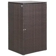 Casaria® Polyrattan Mülltonnenbox Braun 115x65x80cm Casaria® Polyrattan Mülltonnenbox Braun 115x65x80cm