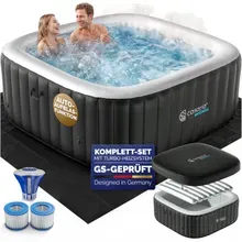 Whirlpool aufblasbar Schwarz eckig 6 Personen 20-42°C winterfest Whirlpool aufblasbar Schwarz eckig 6 Personen 20-42°C winterfest
