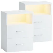 Nachttisch Jamie 2er-Set Weiß 55x40x28cm Nachttisch Jamie 2er-Set Weiß 55x40x28cm