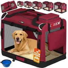 Cadoca® Hundebox faltbar XXXL 101x70x70cm Dunkelrot Cadoca® Hundebox faltbar XXXL 101x70x70cm Dunkelrot
