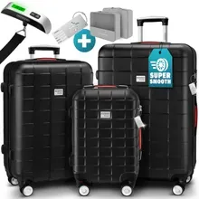 Hartschalenkoffer-Set Exopack 3-tlg Schwarz ABS Zubehör Hartschalenkoffer-Set Exopack 3-tlg Schwarz ABS Zubehör