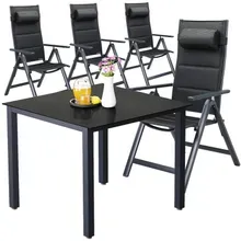 Casaria® Garten-Sitzgruppe Bern Premium 5-tlg Anthrazit Alu Casaria® Garten-Sitzgruppe Bern Premium 5-tlg Anthrazit Alu