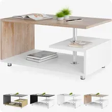 Casaria® Couchtisch Orlando Weiß/Eiche 95x55x50cm Casaria® Couchtisch Orlando Weiß/Eiche 95x55x50cm