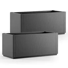 Blumentopf Ethica 2er-Set Anthrazit Kunststoff 80x36x36cm Blumentopf Ethica 2er-Set Anthrazit Kunststoff 80x36x36cm