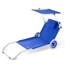 Gartenliege Kreta Blau Alu mit Rollen Gartenliege Kreta Blau Alu mit Rollen