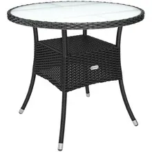 Polyrattan Tisch Schwarz Ø80cm Polyrattan Tisch Schwarz Ø80cm