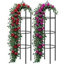Rosensäule 2er-Set Schwarz 200x40cm Rosensäule 2er-Set Schwarz 200x40cm