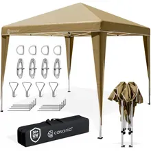 Faltpavillon 3x3m Pop-Up Beige Schnellaufbau UV-Schutz 50+ wasserdicht stabil Faltpavillon 3x3m Pop-Up Beige Schnellaufbau UV-Schutz 50+ wasserdicht stabil
