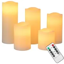 LED Echtwachs Kerzen 5er-Set inkl Fernbedienung LED Echtwachs Kerzen 5er-Set inkl Fernbedienung