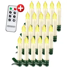 Kabellose Weihnachtsbaumkerzen LED 20er-Set Warmweiß mit Timer & Fernbedienung Kabellose Weihnachtsbaumkerzen LED 20er-Set Warmweiß mit Timer & Fernbedienung