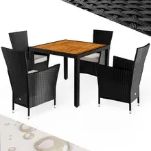 Polyrattan Garten-Sitzgruppe Korfu 5-tlg Schwarz Polyrattan Garten-Sitzgruppe Korfu 5-tlg Schwarz