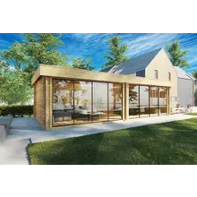 Großes modernes Gartenhaus “Rebeka” 8x4m | Großes modernes Gartenhaus | 8x4m Holzhaus | Komplett zu öffnende Vorderseite Großes modernes Gartenhaus “Rebeka” 8x4m | Großes modernes Gartenhaus | 8x4m Holzhaus | Komplett zu öffnende Vorderseite