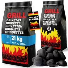 Deuba® Holzkohlebriketts 7er-Set je 3kg Deuba® Holzkohlebriketts 7er-Set je 3kg