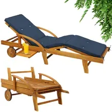 Gartenliege Tami Sun® Akazie inkl Auflage Blau Gartenliege Tami Sun® Akazie inkl Auflage Blau