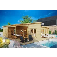 2 Schlafzimmer Blockbohlenhaus “Toledo” 11x10m 2 Schlafzimmer Blockbohlenhaus “Toledo” 11x10m
