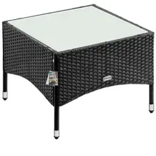 Casaria® Polyrattan Beistelltisch Schwarz 58x58x42cm Casaria® Polyrattan Beistelltisch Schwarz 58x58x42cm